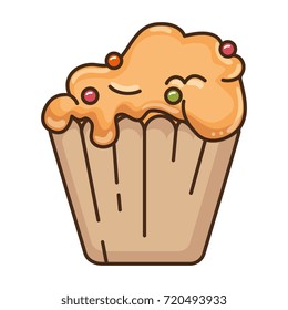 delicious cupcake isolated icon