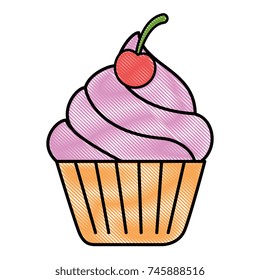 delicious cupcake isolated icon