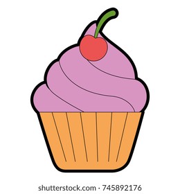 delicious cupcake isolated icon