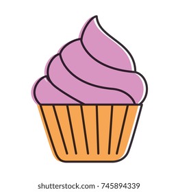 delicious cupcake isolated icon