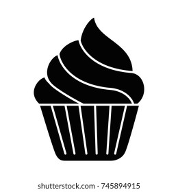 delicious cupcake isolated icon