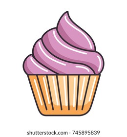 delicious cupcake isolated icon