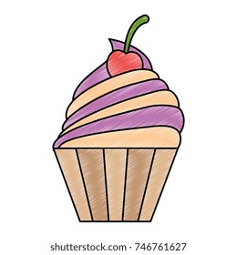 delicious cupcake isolated icon