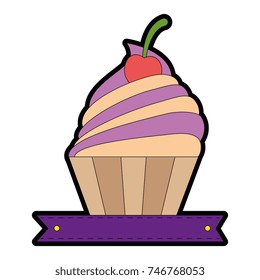 delicious cupcake isolated icon