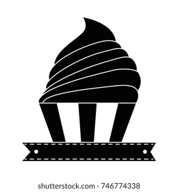 delicious cupcake isolated icon