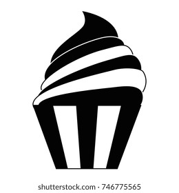 delicious cupcake isolated icon