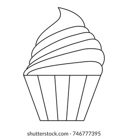 delicious cupcake isolated icon