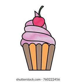 delicious cupcake isolated icon