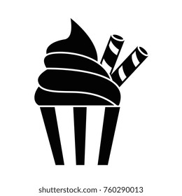 delicious cupcake isolated icon
