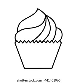 delicious cupcake isolated icon design