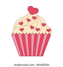delicious cupcake isolated icon design