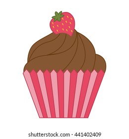 delicious cupcake isolated icon design