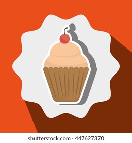 delicious cupcake isolated icon design, vector illustration  graphic 
