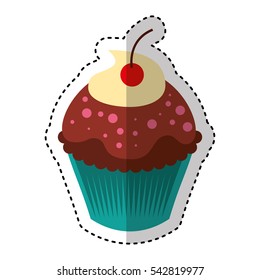 delicious cupcake isolated icon vector illustration design