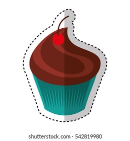 delicious cupcake isolated icon vector illustration design