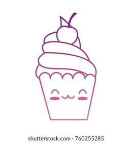 delicious cupcake kawaii character