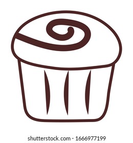 delicious cupcake, line style icon vector illustration design