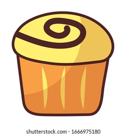 delicious cupcake on white background vector illustration design