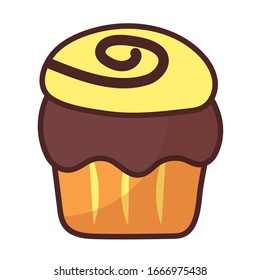 delicious cupcake on white background vector illustration design