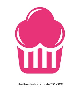 delicious cupcake silhouette icon vector illustration design