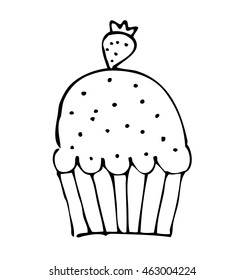 delicious cupcake silhouette icon vector illustration design