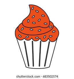 delicious cupcake with sprinkles icon image