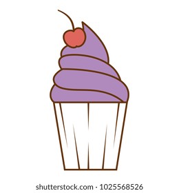 delicious cupcake sticker icon