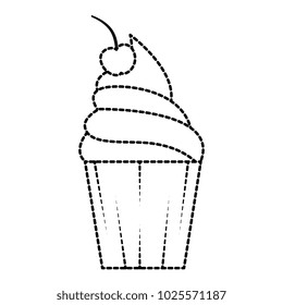 delicious cupcake sticker icon