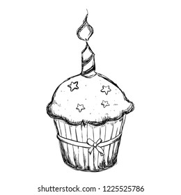delicious cupcake sweet drawing