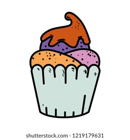 delicious cupcake sweet icon