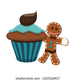 delicious cupcake sweet icon