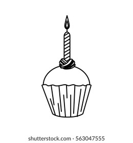 delicious cupcake sweet icon
