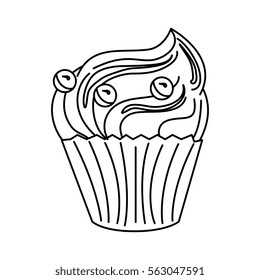 delicious cupcake sweet icon