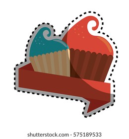 delicious cupcake sweet icon