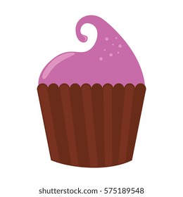 delicious cupcake sweet icon