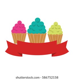 delicious cupcake sweet icon