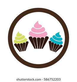 delicious cupcake sweet icon