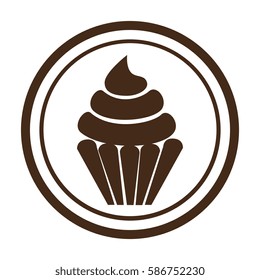 delicious cupcake sweet icon