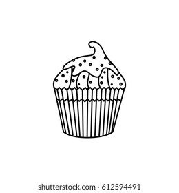 delicious cupcake sweet icon