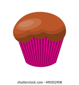 delicious cupcake sweet icon vector illustration design