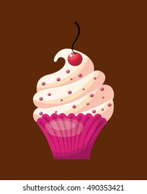 delicious cupcake sweet icon vector illustration design