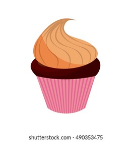 delicious cupcake sweet icon vector illustration design