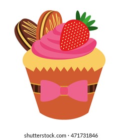 delicious cupcake sweet isolated icon vector illustration design