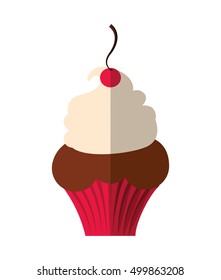 delicious cupcake sweet isolated icon vector illustration design