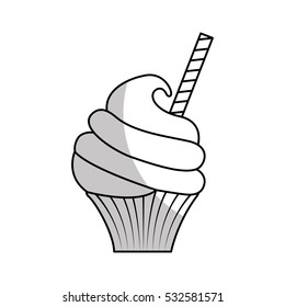 delicious cupcake sweet isolated icon vector illustration design