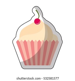 delicious cupcake sweet isolated icon vector illustration design