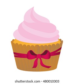 delicious cupcake sweet pastry vector illustration design