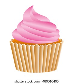 delicious cupcake sweet pastry vector illustration design