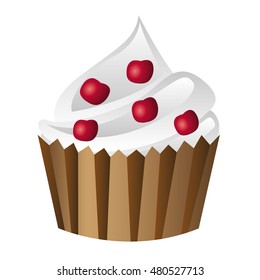 delicious cupcake sweet pastry vector illustration design