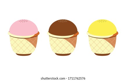 Delicious cupcake with three flavors